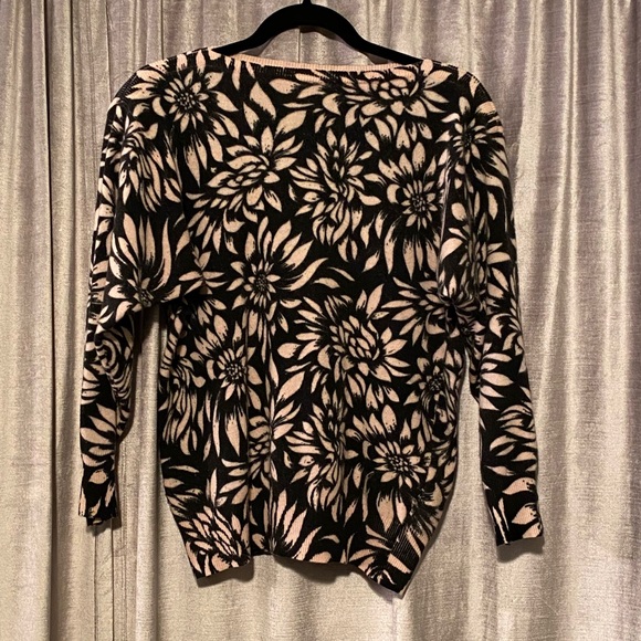 Floral Black and Light Pink Sweater - Picture 2 of 4